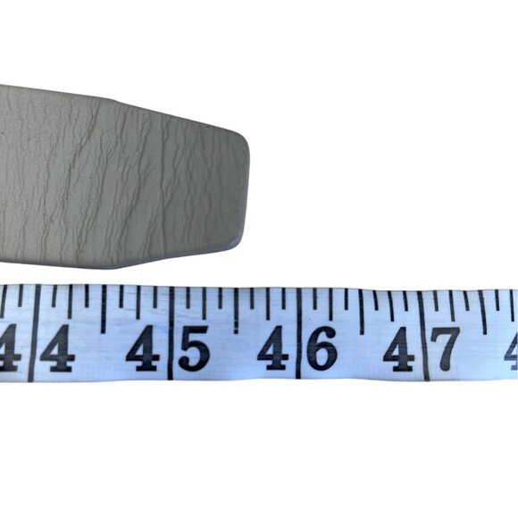 Mens Lands End Gray Leather Belt With Black Metal Buckle Size 38 - Picture 10 of 11